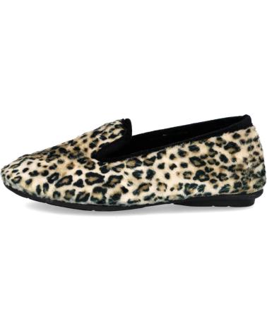 Hausschuhe L&R SHOES  für Damen LR SHOES 227008 ZAPATILLAS DE CASA ANIMAL PRINT PARA MUJER  NEGRO