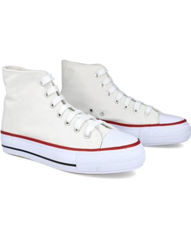 Zapatillas deporte L&R SHOES  de Mujer LR SHOES MDH-9 ZAPATILLAS ALTAS DE LONA CON PLATAFORMA  BLANCO