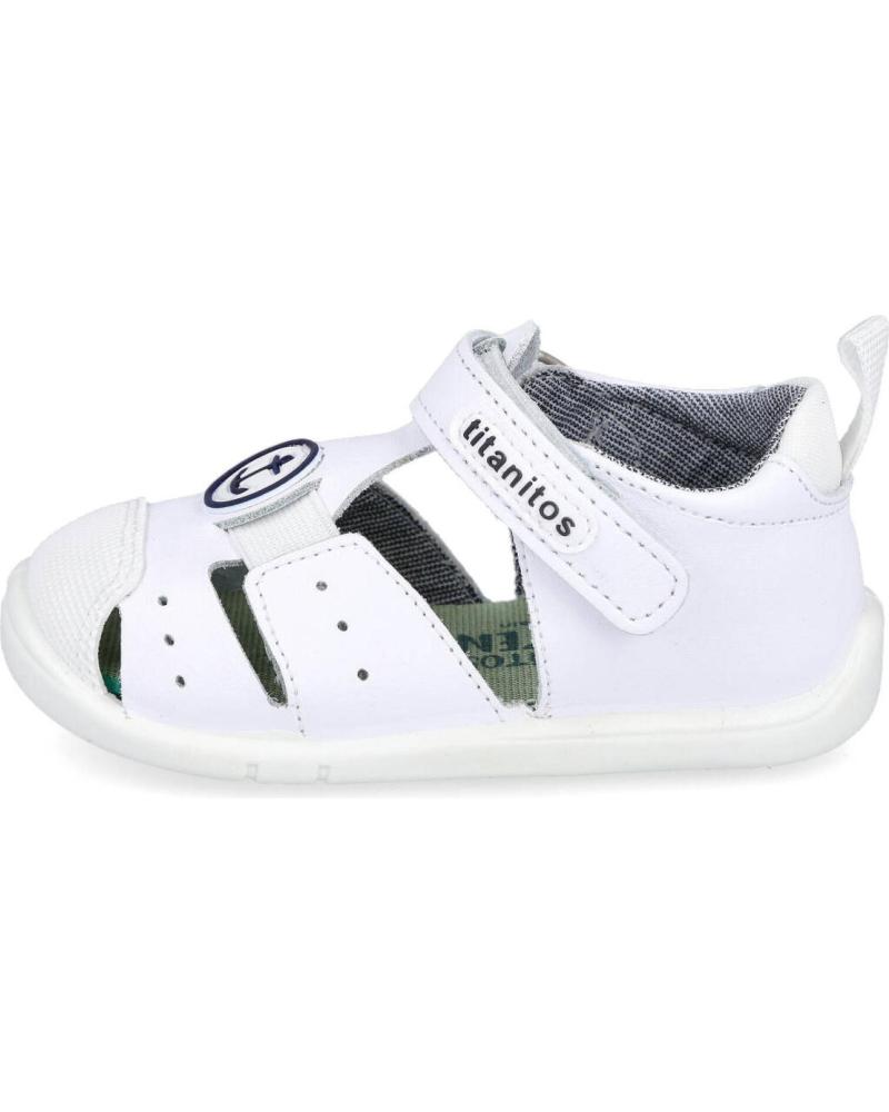 Sandalias TITANITOS  de Niño B500-IZAN SANDALIAS DE PIEL PARA NINO  BLANCO