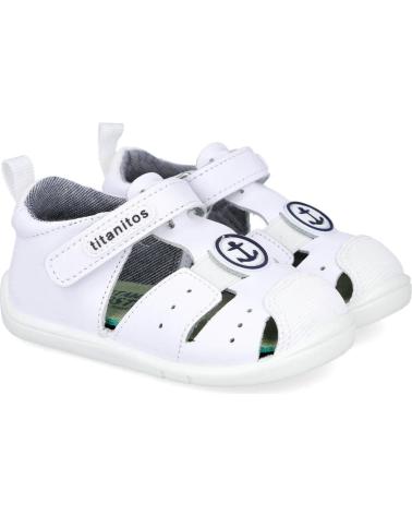 Sandalias TITANITOS  de Niño B500-IZAN SANDALIAS DE PIEL PARA NINO  BLANCO