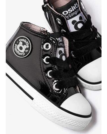 Deportivas CONGUITOS  de Niña OSSH141058 ZAPATILLAS ALTAS DE BEBE CHAROL  NEGRO