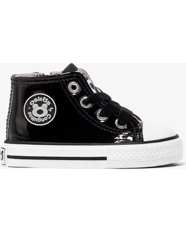 Deportivas CONGUITOS  de Niña OSSH141058 ZAPATILLAS ALTAS DE BEBE CHAROL  NEGRO