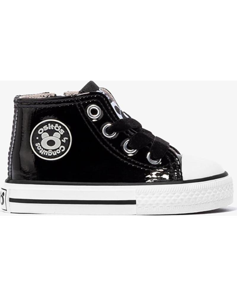 Deportivas CONGUITOS  de Niña OSSH141058 ZAPATILLAS ALTAS DE BEBE CHAROL  NEGRO