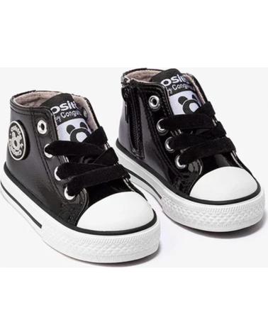 Deportivas CONGUITOS  de Niña OSSH141058 ZAPATILLAS ALTAS DE BEBE CHAROL  NEGRO