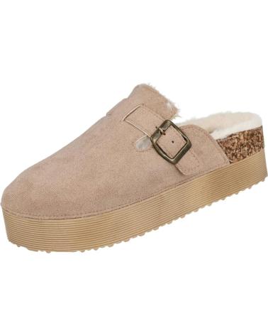 Zuecos L&R SHOES  de Mujer LR SHOES 2M16-P7896-01 ZUECOS DE BORREGUITO PARA MUJER  BEIGE