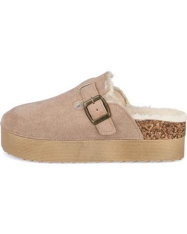Zuecos L&R SHOES  de Mujer LR SHOES 2M16-P7896-01 ZUECOS DE BORREGUITO PARA MUJER  BEIGE