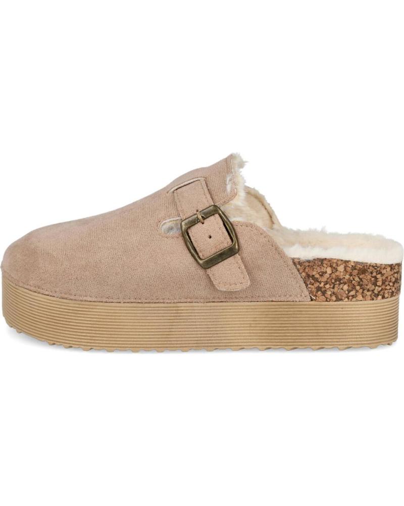 Zuecos L&R SHOES  de Mujer LR SHOES 2M16-P7896-01 ZUECOS DE BORREGUITO PARA MUJER  BEIGE