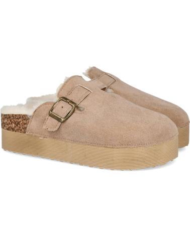 Zuecos L&R SHOES  de Mujer LR SHOES 2M16-P7896-01 ZUECOS DE BORREGUITO PARA MUJER  BEIGE