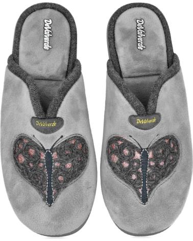 Calzado de casa DEVALVERDE  de Mujer 1162 ZAPATILLAS DE CASA PARA MUJER  GRIS