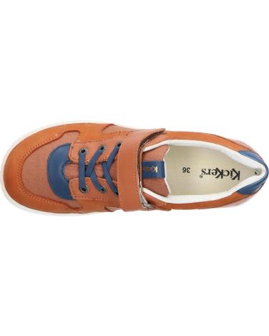 girl and boy sports shoes KICKERS 858480-30 WINTUP  114 CAMEL BLEU