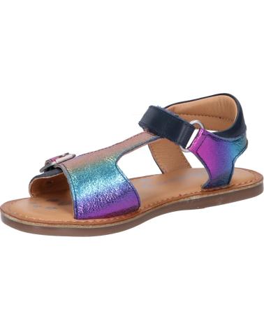 Sandalias de Niña KICKERS 784457-30 DIAZZ COW 51 BLEU FONCE METALLISE