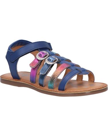 girl and boy Sandals KICKERS 894651-30 DIVETA  51 BLEU FONCE METALLISE