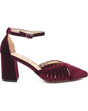 Sandalias AZAREY  de Mujer 459H550 ZAPATOS DE SALON DE TERCIOPELO CON TACON MED  BURDEOS