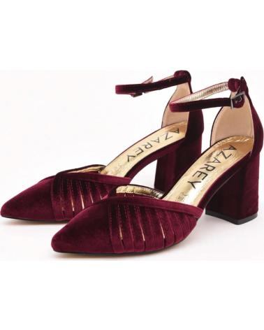 Sandalias AZAREY  de Mujer 459H550 ZAPATOS DE SALON DE TERCIOPELO CON TACON MED  BURDEOS