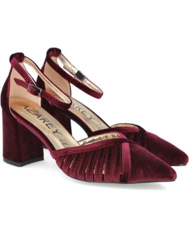 Sandalias AZAREY  de Mujer 459H550 ZAPATOS DE SALON DE TERCIOPELO CON TACON MED  BURDEOS
