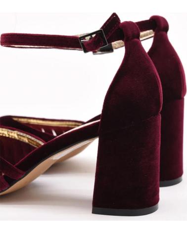 Sandalias AZAREY  de Mujer 459H550 ZAPATOS DE SALON DE TERCIOPELO CON TACON MED  BURDEOS