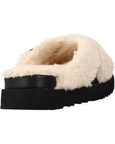Woman House slipers UGG ZAPATILLAS HOGAR MUJER MODELO W FUZZ SUGAR CROSS SLIDE COLOR  NATURAL