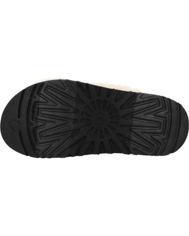 Woman House slipers UGG ZAPATILLAS HOGAR MUJER MODELO W FUZZ SUGAR CROSS SLIDE COLOR  NATURAL