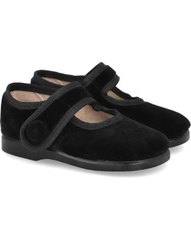 Zapatos L&R SHOES  de Niña LR SHOES 155-B MERCEDITAS DE TERCIOPELO PARA NINA  NEGRO