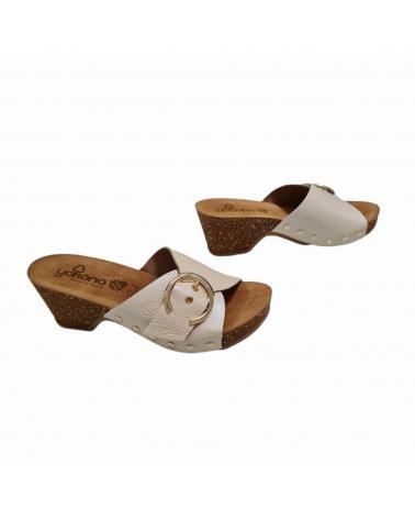 Sandali YOKONO  per Donna SANDALIA MULE PIEL BLANCO PERLA  NACARADO BEIG