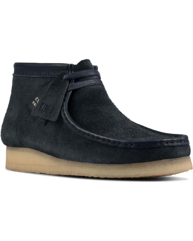 Man Mid boots CLARKS ORIGINALS WALLABEE BOOT HAIRY SUEDE - 43  NAVY
