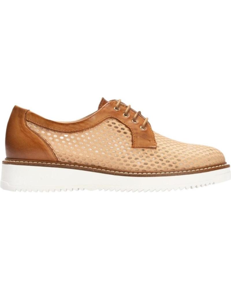 Mocasines PITILLOS  de Mujer BLUCHER PLATAFORMA BAJA MUJER REJILLA CON CORDONES  MARRóN