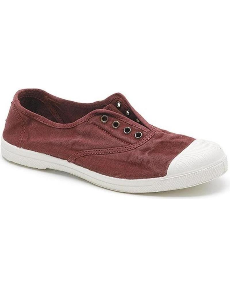 Zapatos NATURAL WORLD  de Mujer 102E M OLD LAVANDA ZAPATILLA CON PUNTERA DE CAUCHO Y LENGUET  BURDEOS