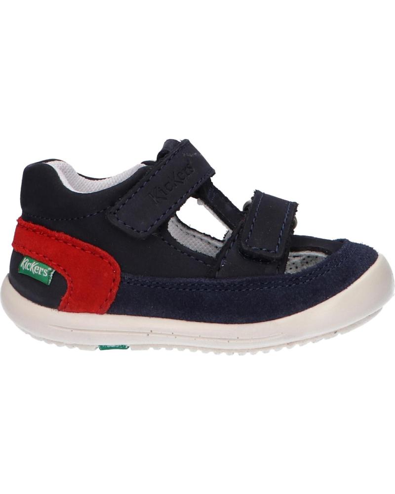 Sandálias KICKERS  de Menino 692395-10 KID CUIR  101 MARINE ROUGE