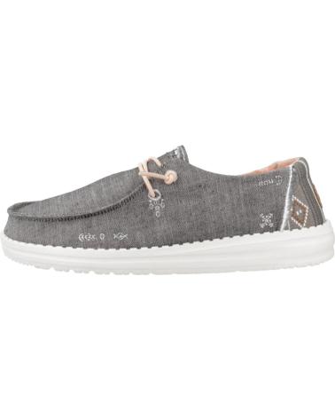 BASKETS BATEAU HEY DUDE WENDY BOHO GRISES POUR FEMME GREY