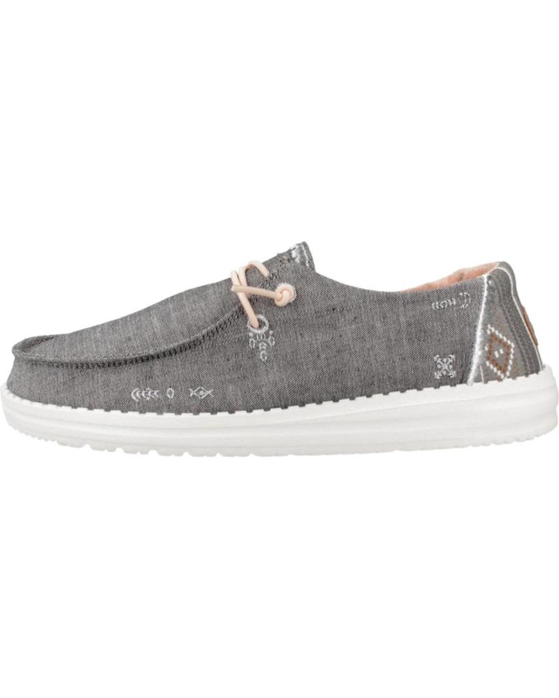 BASKETS BATEAU HEY DUDE WENDY BOHO GRISES POUR FEMME GREY