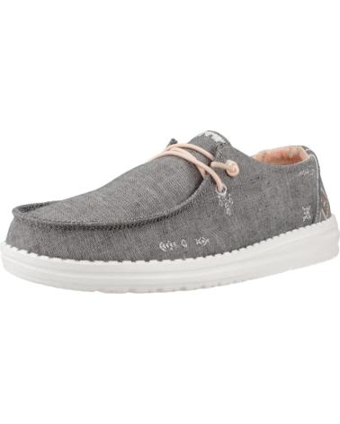 BASKETS BATEAU HEY DUDE WENDY BOHO GRISES POUR FEMME GREY