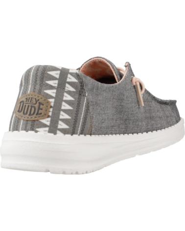 BASKETS BATEAU HEY DUDE WENDY BOHO GRISES POUR FEMME GREY