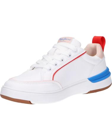 Scarpe sport per Donna e Bambina PEPE JEANS PGS30539 BAXTER PATCH 800WHITE