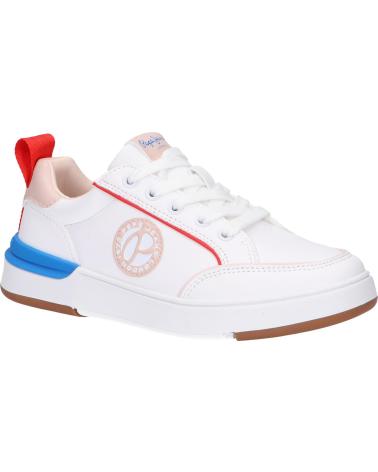 Scarpe sport per Donna e Bambina PEPE JEANS PGS30539 BAXTER PATCH 800WHITE