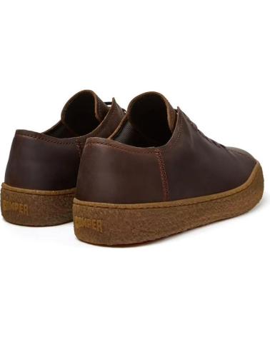 CAMPER PEU TERRENO K100927: BROWN OILED LEATHER CASUAL SHOE WITH RUBBER SOLE BROWN