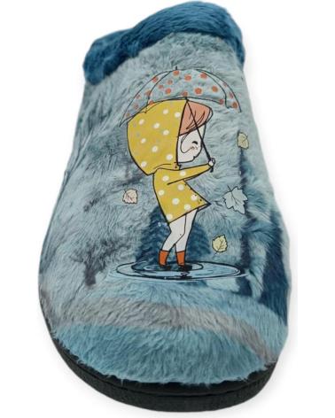 ROAL HAUSSCHUHE 12037 CHICA LLUVIA BLAU MIT HERAUSNEHMBARER EINLEGESOHLE AZUL