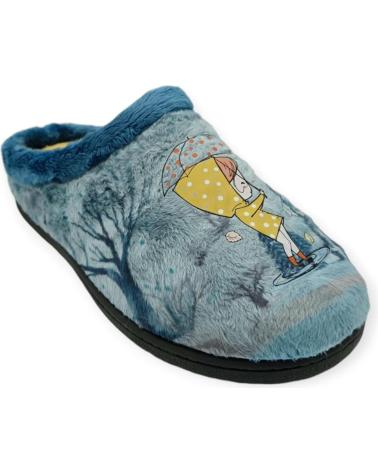 ROAL HAUSSCHUHE 12037 CHICA LLUVIA BLAU MIT HERAUSNEHMBARER EINLEGESOHLE AZUL