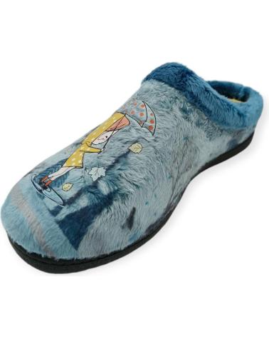 ROAL HAUSSCHUHE 12037 CHICA LLUVIA BLAU MIT HERAUSNEHMBARER EINLEGESOHLE AZUL