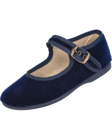 Zapatos de Niña L&R SHOES LR SHOES 800-TIFON MERCEDITAS DE TERCIOPELO PARA NINA AZUL