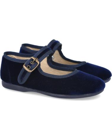 Zapatos de Niña L&R SHOES LR SHOES 800-TIFON MERCEDITAS DE TERCIOPELO PARA NINA AZUL