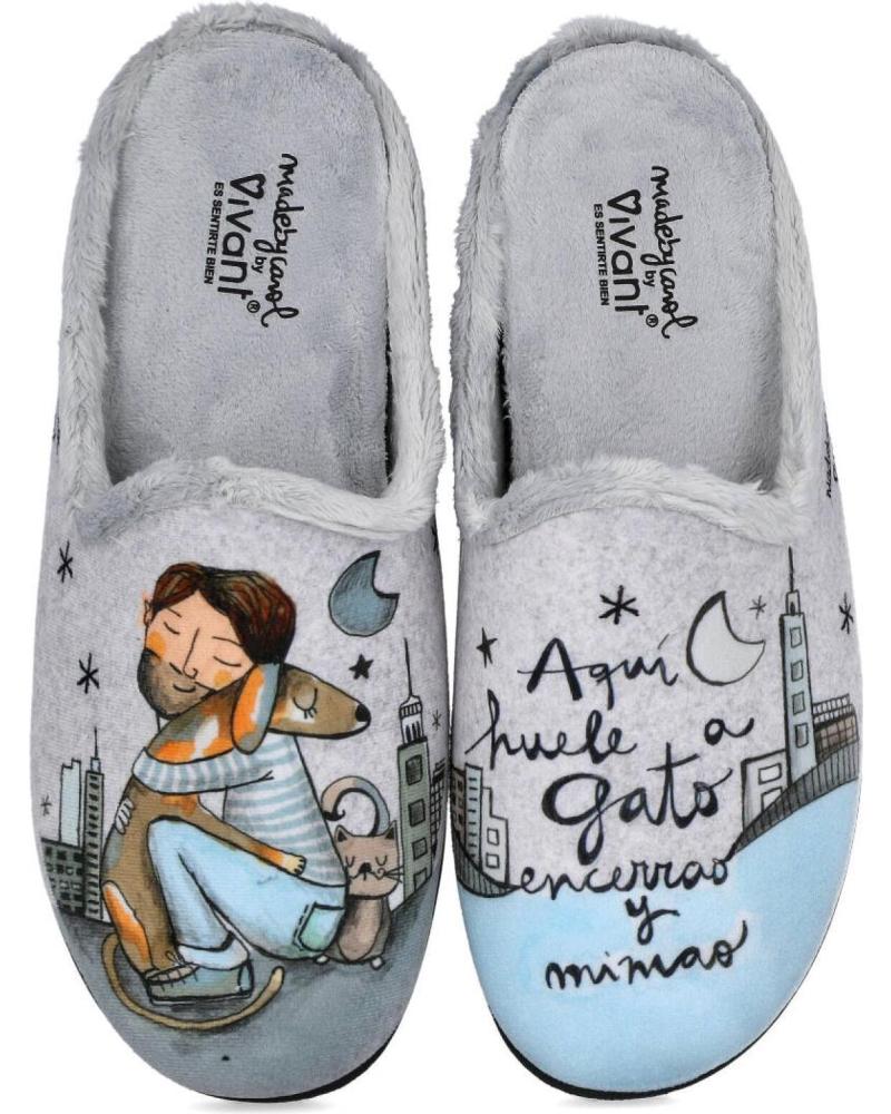 Pantoufles VIVANT  pour Homme V-ST-C232 ZAPATILLAS DE CASA PARA HOMBRE  GRIS