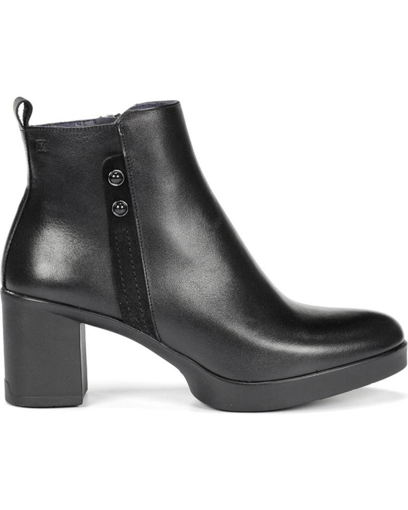 FLUCHOS STIEFELETTE SCHWARZ MIT ABSATZ NEGRO