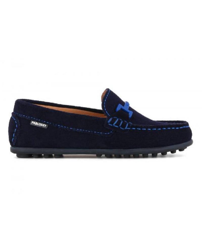 Zapatos PABLOSKY  de Niño - MOCASIN ANTE MARINO NINO CON ESTRIBO AZUL  RIDER MARINO