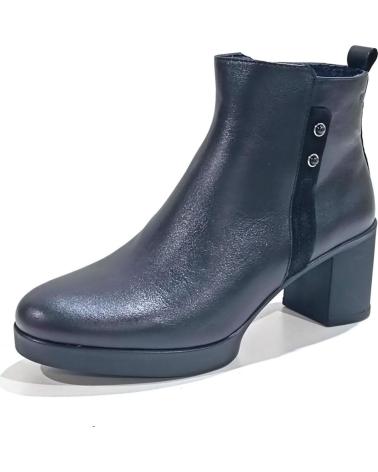 FLUCHOS STIEFELETTE SCHWARZ MIT ABSATZ NEGRO