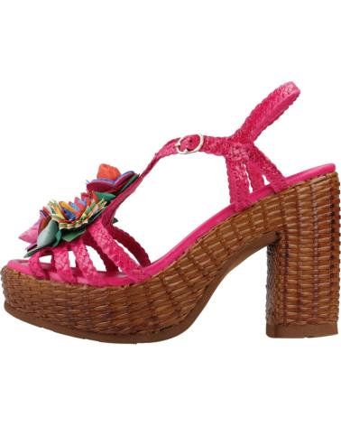 Sandales PONS QUINTANA  pour Femme SANDALIAS MUJER MODELO CANNES COLOR ROSA  TRENZADO