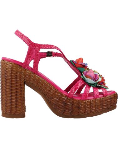 Sandales PONS QUINTANA  pour Femme SANDALIAS MUJER MODELO CANNES COLOR ROSA  TRENZADO