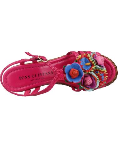Sandales PONS QUINTANA  pour Femme SANDALIAS MUJER MODELO CANNES COLOR ROSA  TRENZADO
