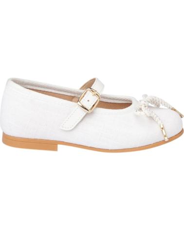 girl shoes ANGELITOS BAILARINAS 1557 BAILARINA LINO HEBILLA  BLANCO