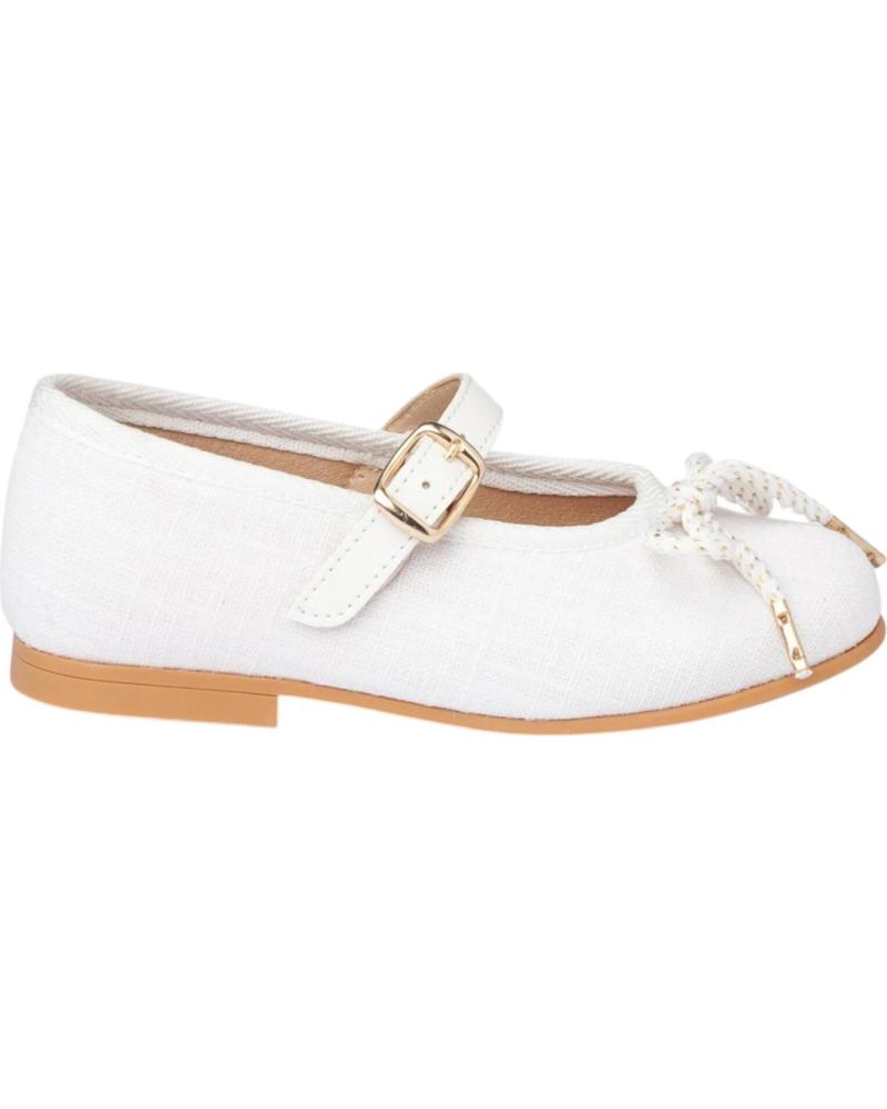 girl shoes ANGELITOS BAILARINAS 1557 BAILARINA LINO HEBILLA  BLANCO