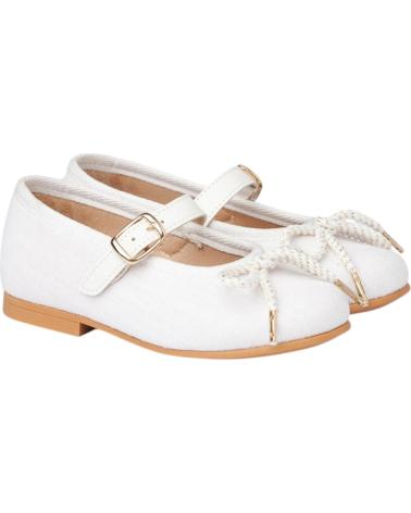 girl shoes ANGELITOS BAILARINAS 1557 BAILARINA LINO HEBILLA  BLANCO